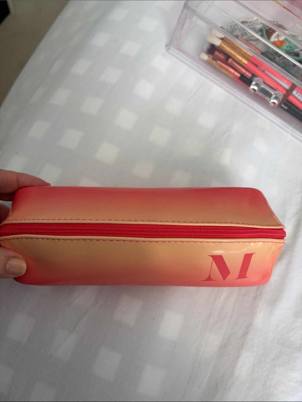 Morphe Ombre Cosmetic Pouch in Coral and Peach